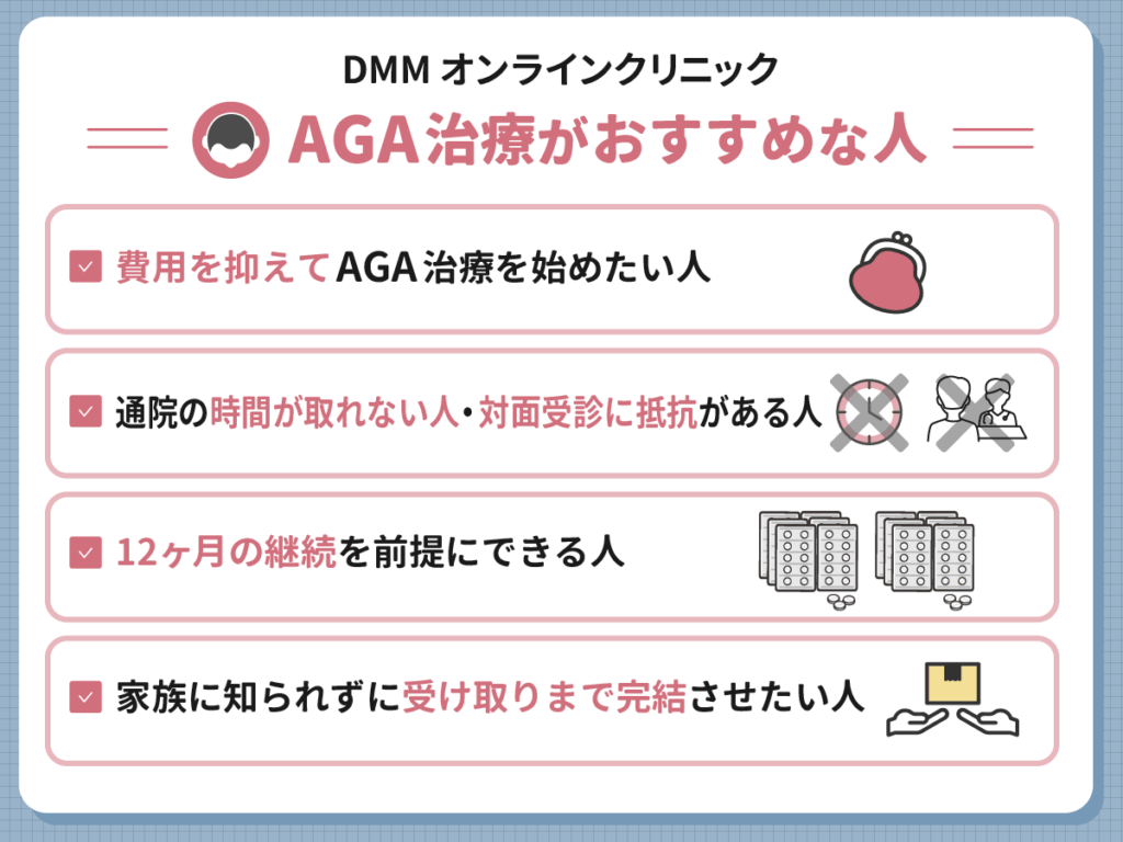 DMMのAGA治療が向いている人