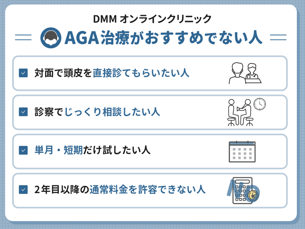 DMMのAGA治療が向いていない人