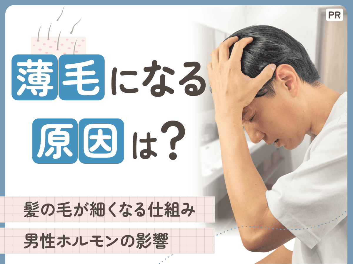 ハゲる原因とは?頭の髪の毛が細くなる仕組み・若ハゲる理由を男性ホルモンの影響から徹底解説